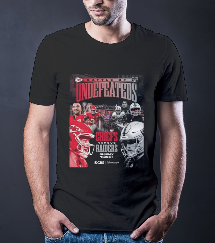 Kansas City Chiefs Vs Las Vegas Raiders Battle Of Undefeated 2026 NFL Showdown CBS Sunday 4:25ET T-Shirt