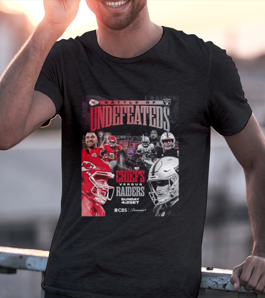 Kansas City Chiefs Vs Las Vegas Raiders Battle Of Undefeated 2026 NFL Showdown CBS Sunday 4:25ET T-Shirt