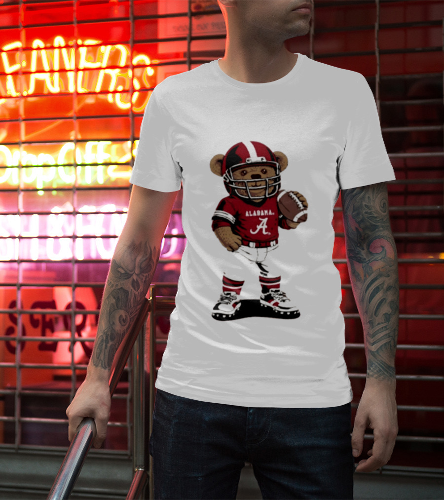 Alabama Crimson Tide 2026 Teddy Bear Football NCAA Team Spirit T-Shirt