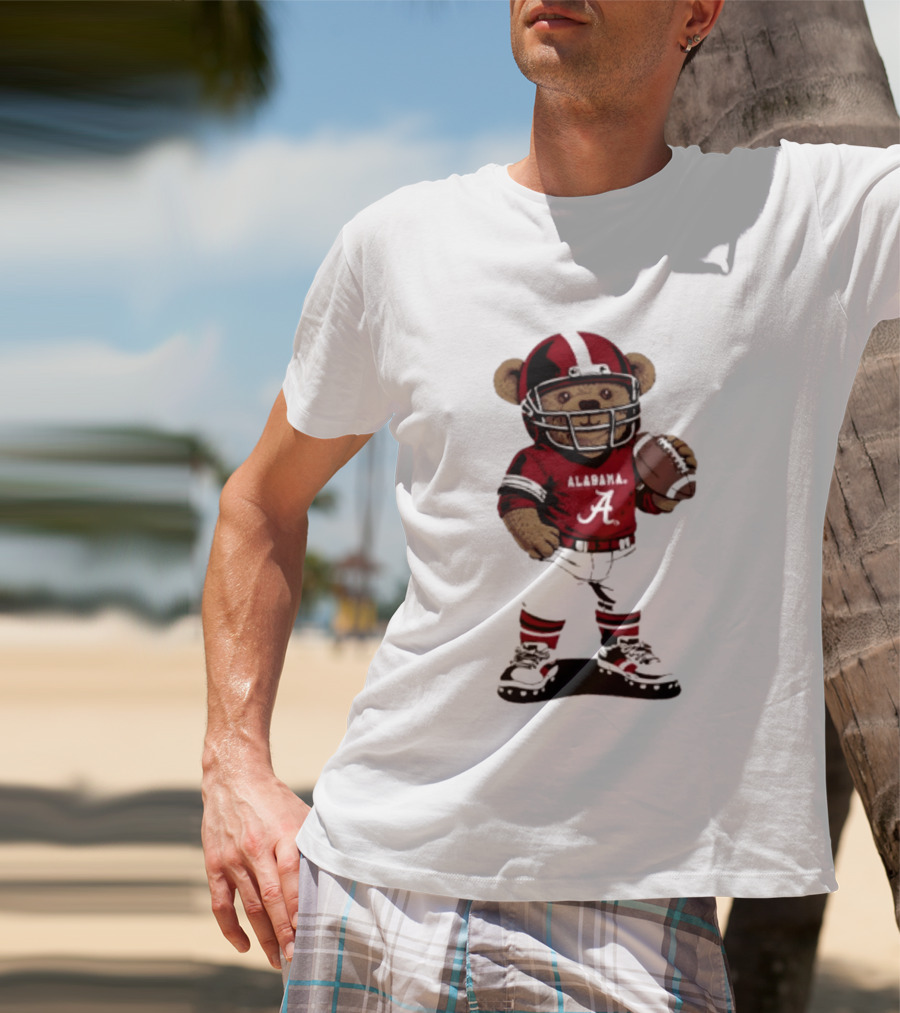 Alabama Crimson Tide 2026 Teddy Bear Football NCAA Team Spirit T-Shirt