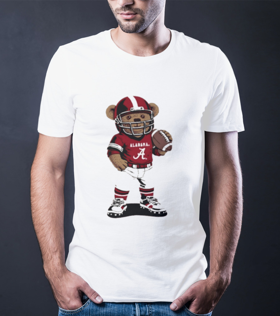 Alabama Crimson Tide 2026 Teddy Bear Football NCAA Team Spirit T-Shirt