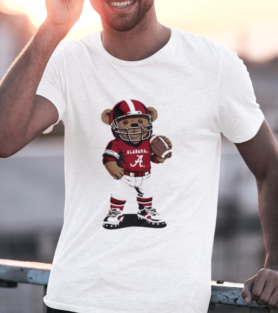 Alabama Crimson Tide 2026 Teddy Bear Football NCAA Team Spirit T-Shirt