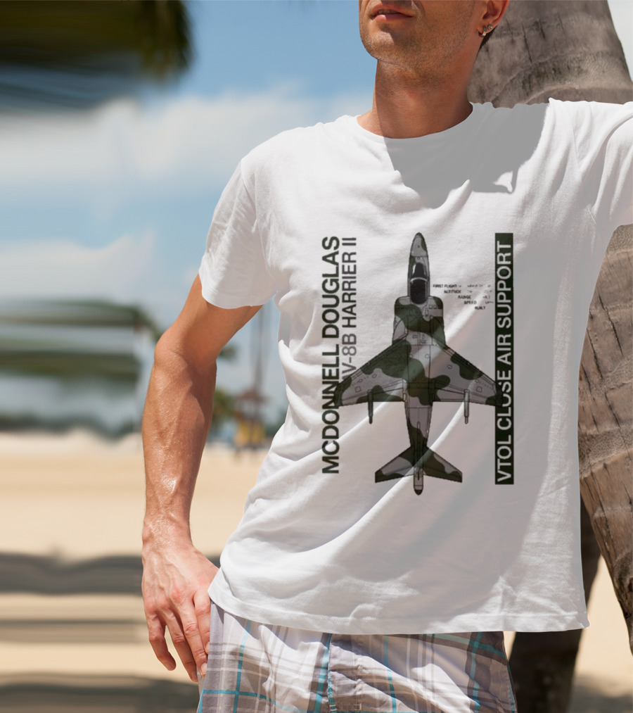 McDonnell Douglas AV 8B Harrier II VTOL Close Air Support T-Shirt