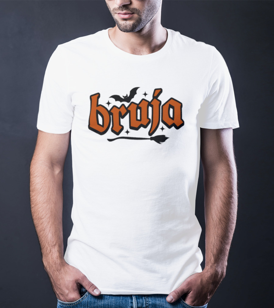 Bruja Badass Mexicans Halloween Witch Bat Broomstick Magic T-Shirt
