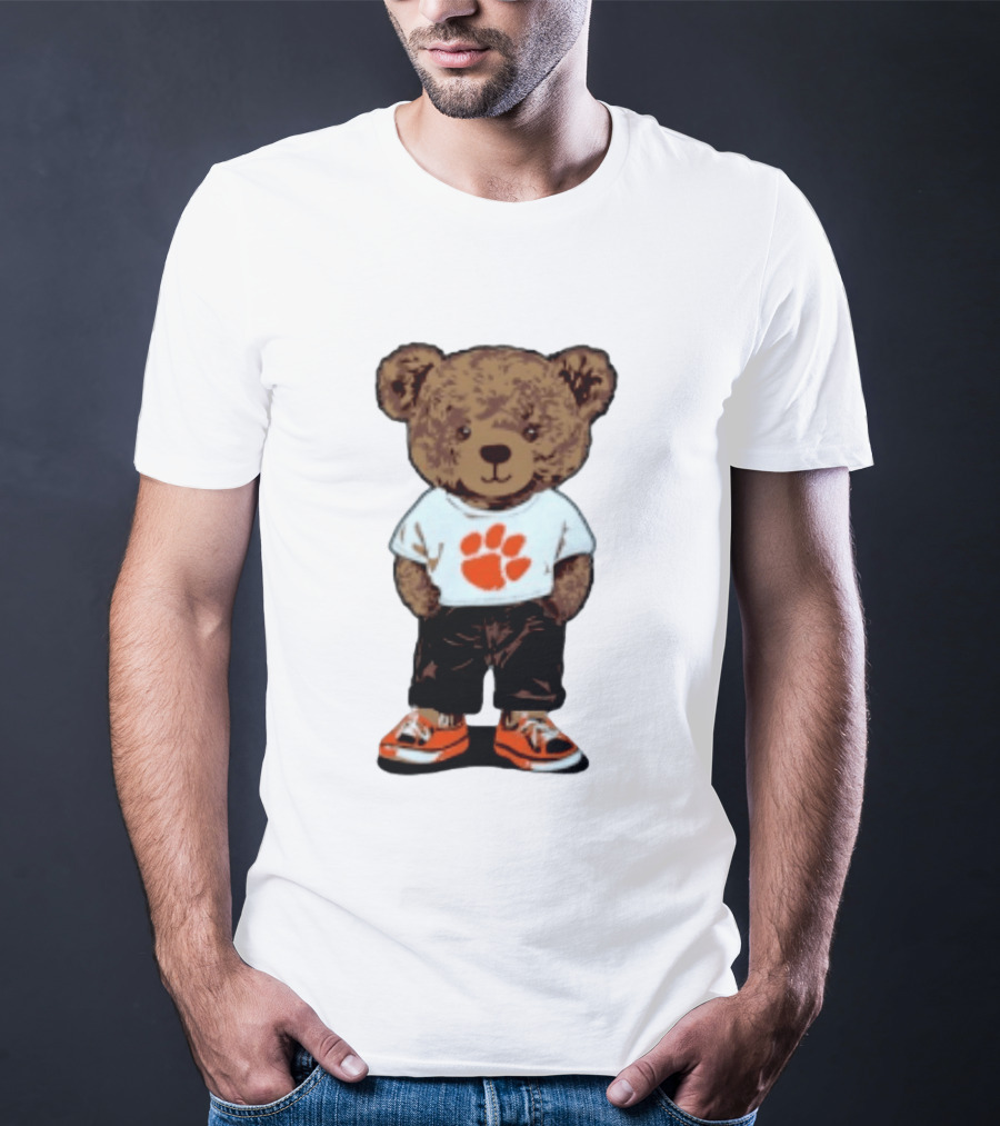 Clemson Tigers 2026 NCAA Bear Graphic With Paw Print T-Shirt