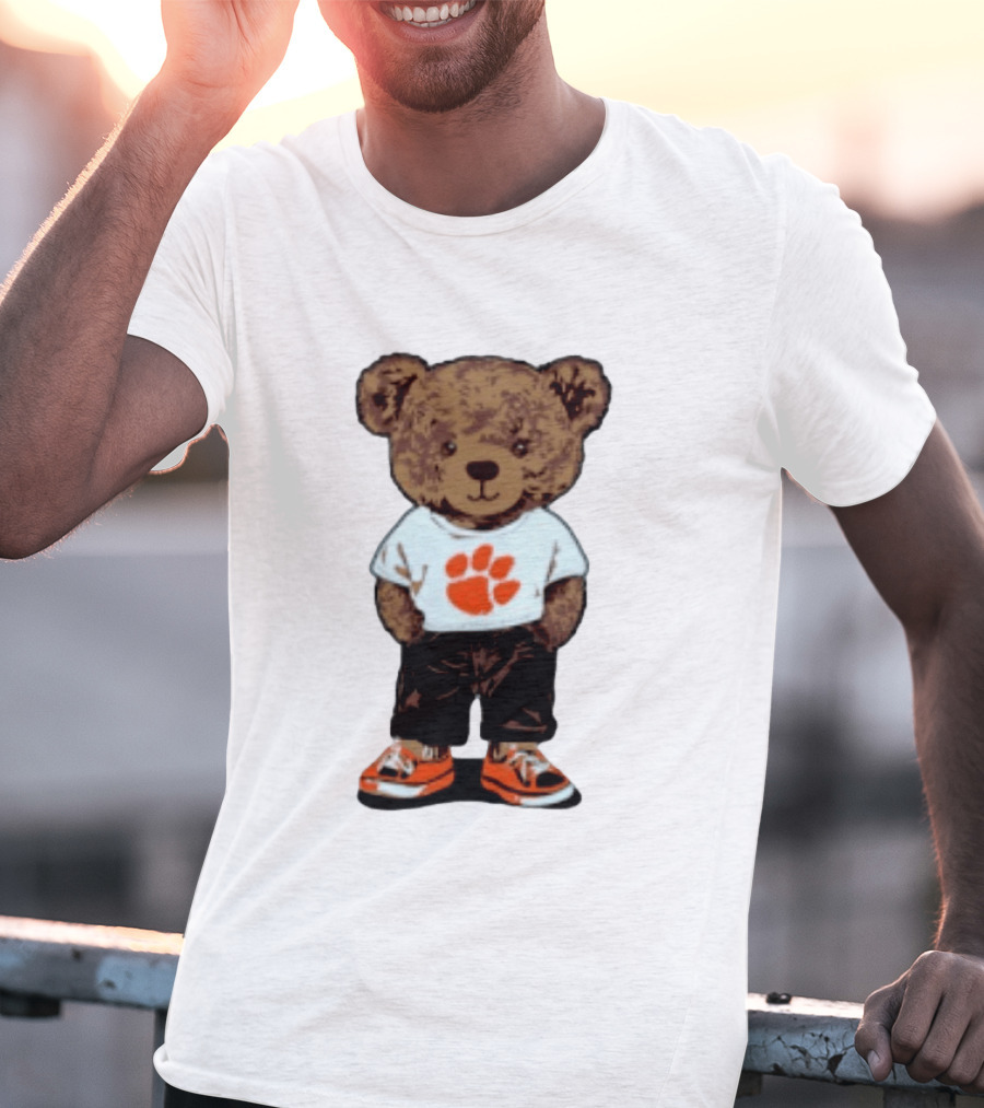 Clemson Tigers 2026 NCAA Bear Graphic With Paw Print T-Shirt
