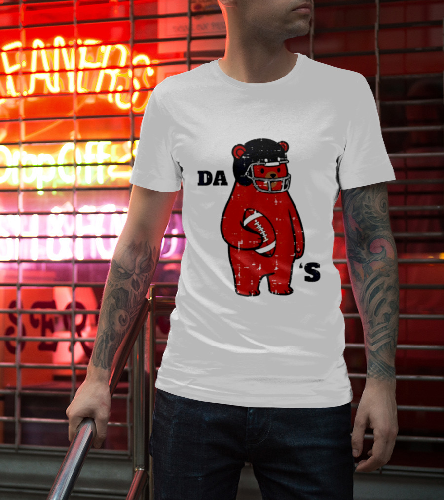 Da Bears Football Bear Helmet Holding Football T-Shirt