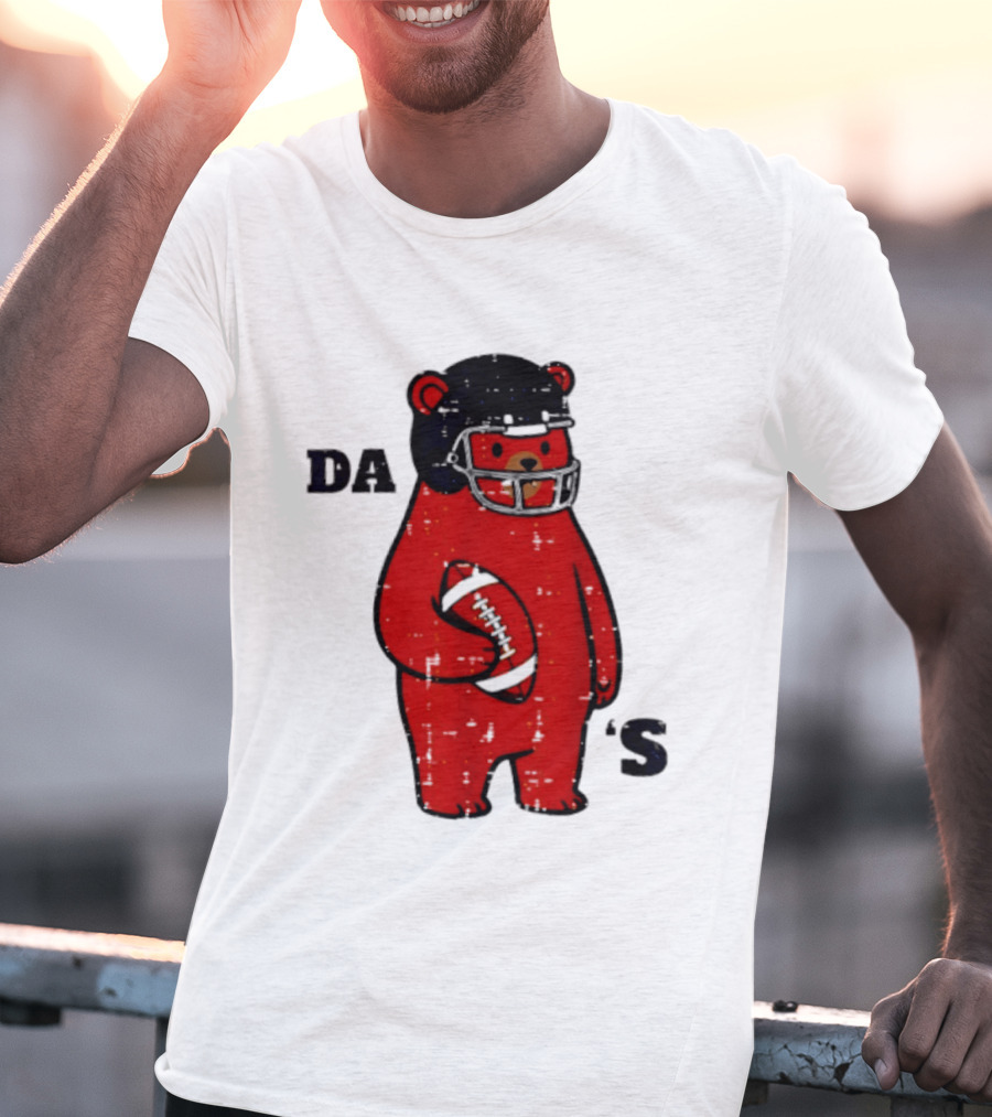 Da Bears Football Bear Helmet Holding Football T-Shirt