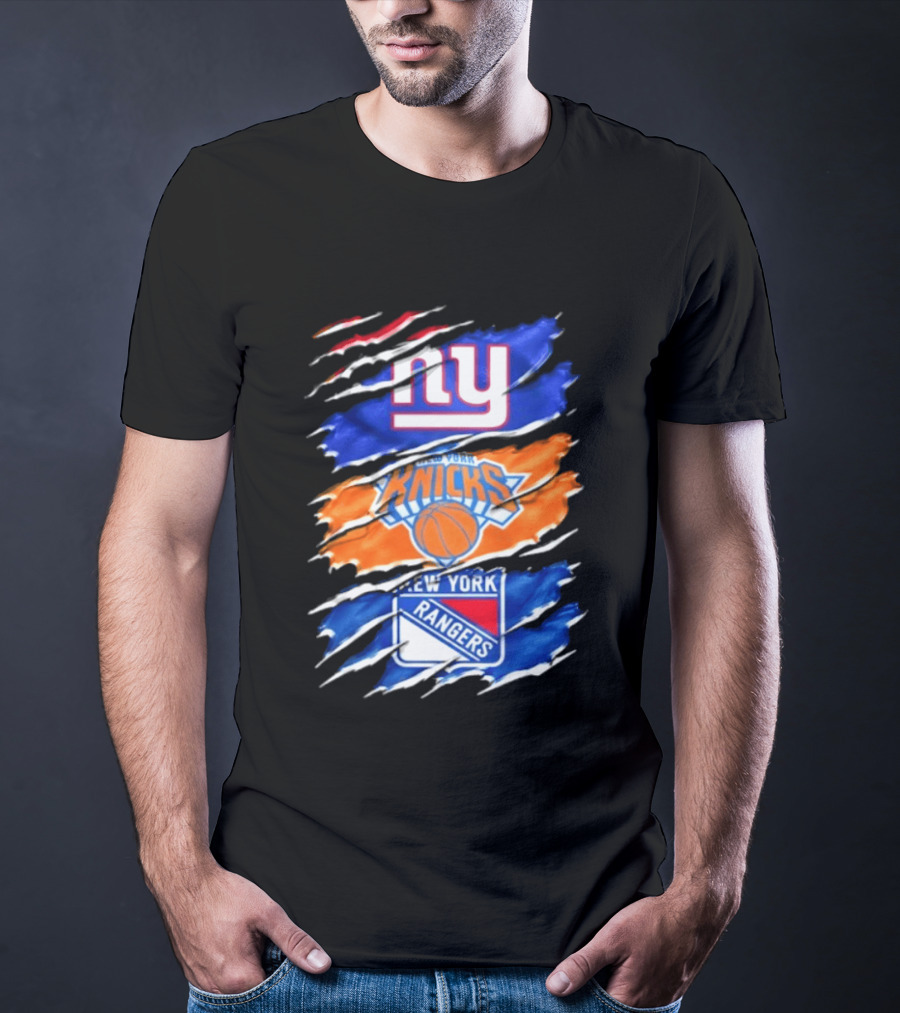 New York Giants Knicks Rangers Mashup Sports Fan Favorite T-Shirt