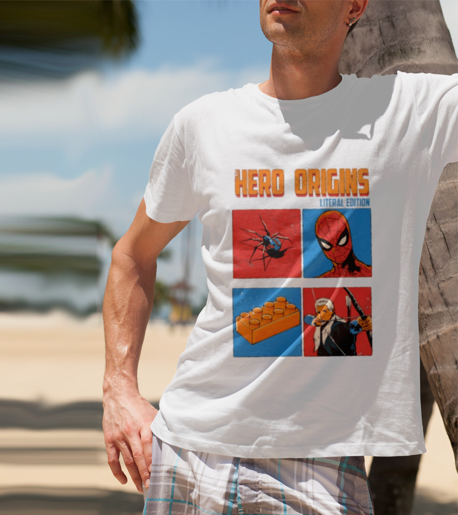 Hero Origins Spider Man Literal Edition Block Archer Spider T-Shirt