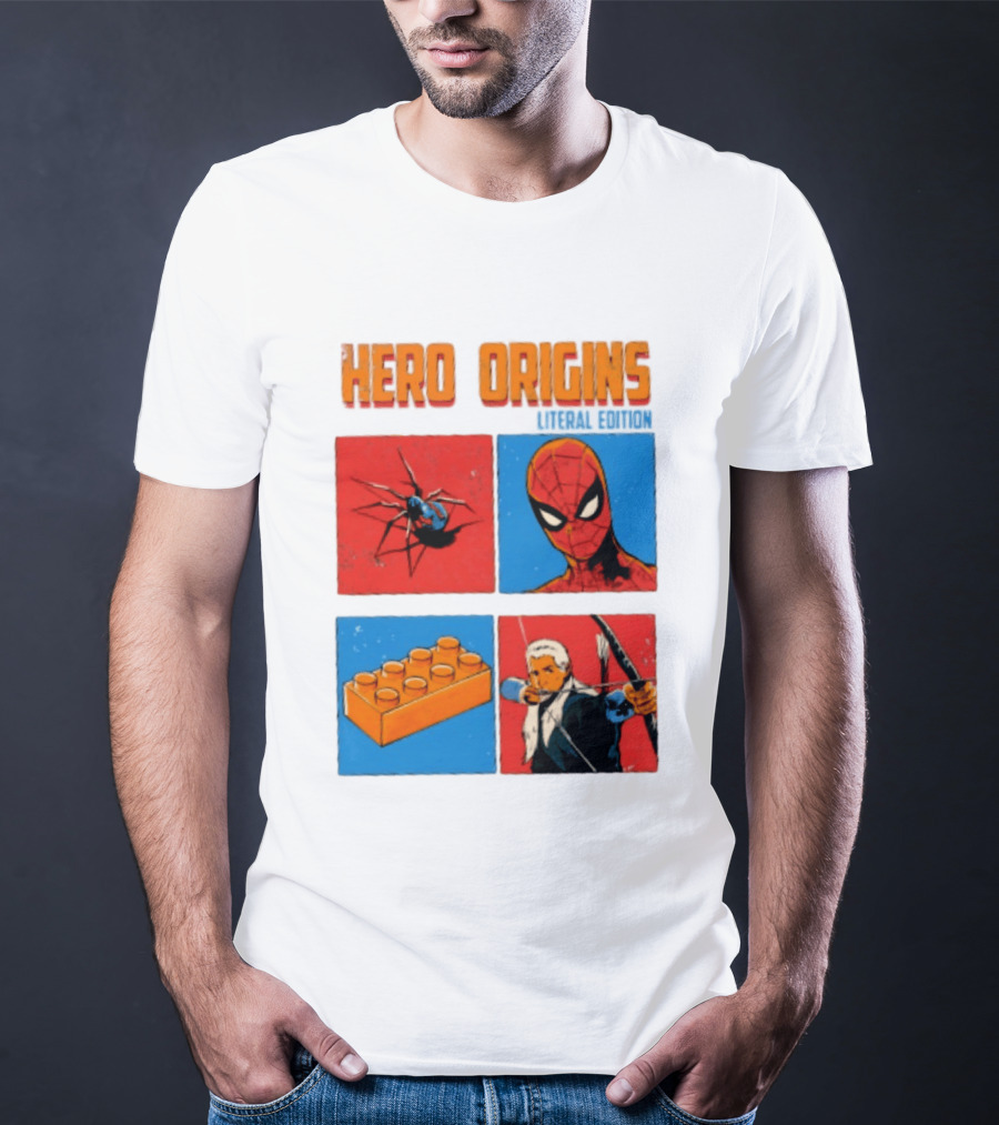 Hero Origins Spider Man Literal Edition Block Archer Spider T-Shirt