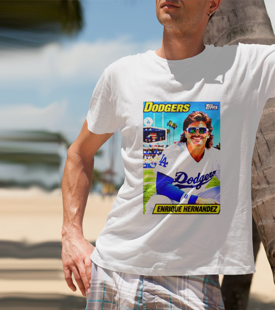 Dodgers Enrique Hernandez Topps Trading Card T-Shirt