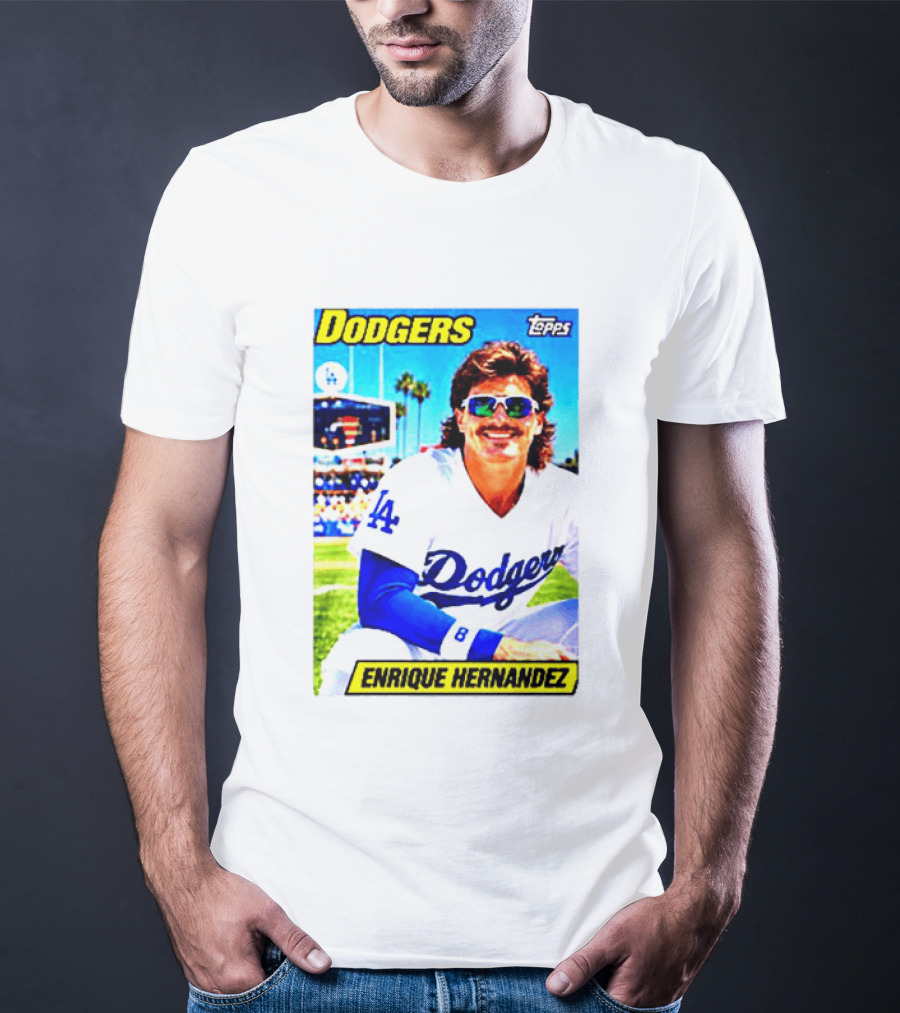 Dodgers Enrique Hernandez Topps Trading Card T-Shirt
