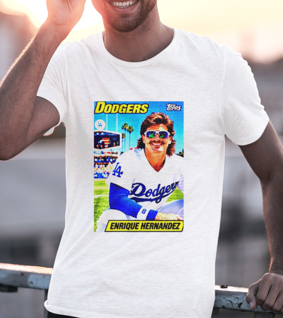 Dodgers Enrique Hernandez Topps Trading Card T-Shirt