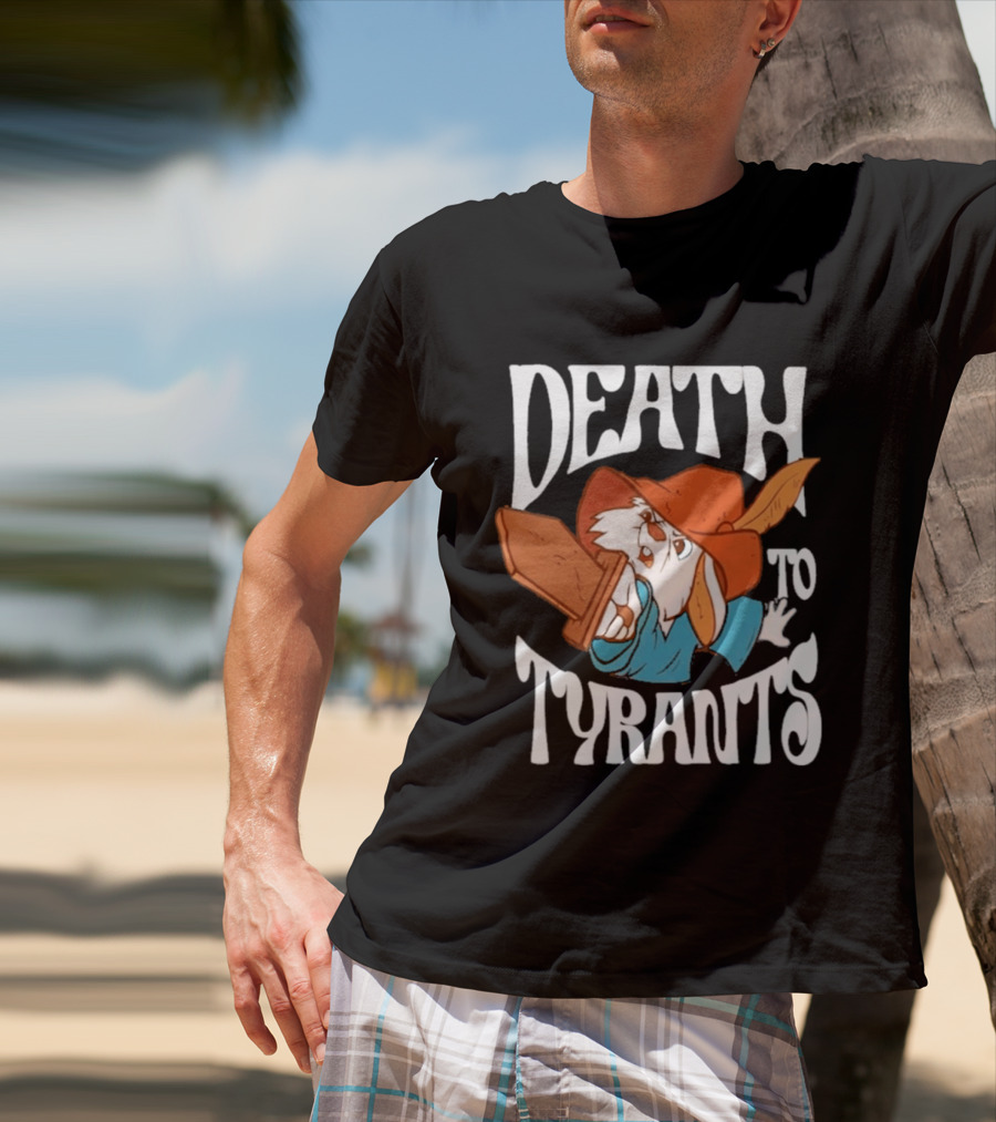 Skippy Rabbit Death To Tyrants Fearless Revolution Cartoon Rabbit T-Shirt