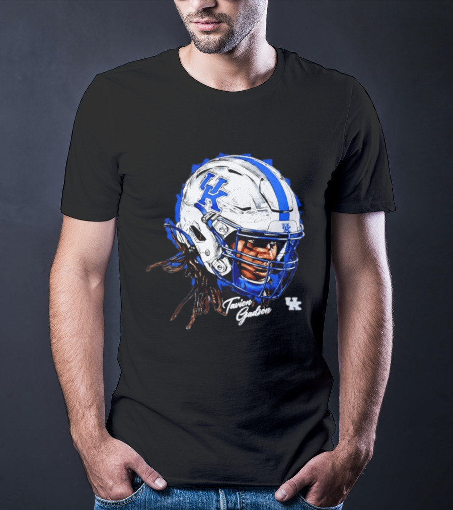 Tavion Gadson Kentucky Wildcats NCAA Football Helmet Head Swag T-Shirt