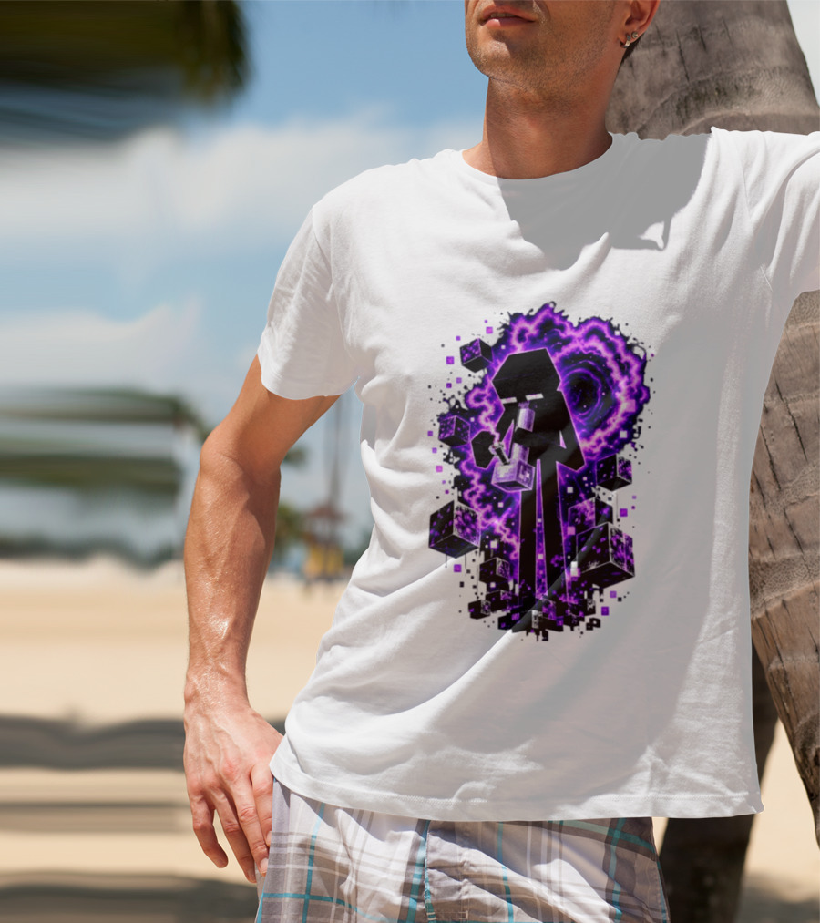 Enderman Purple Vortex Bong Villain Gaming T-Shirt