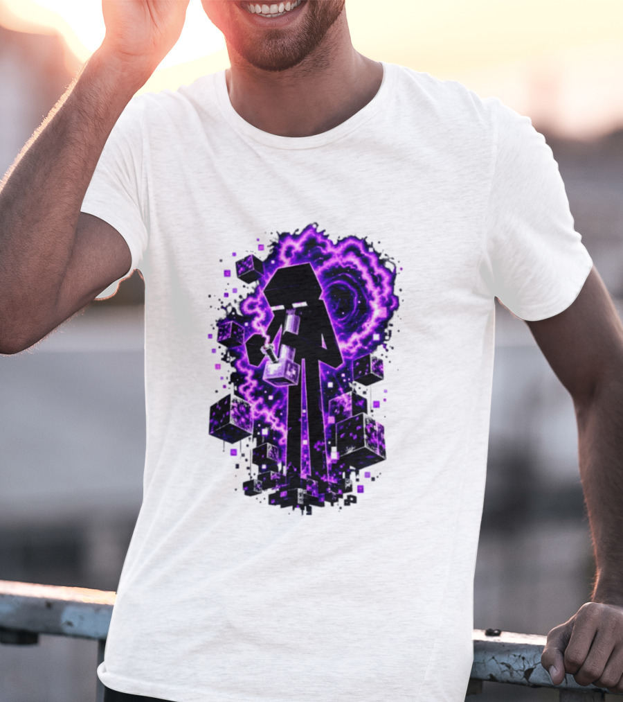 Enderman Purple Vortex Bong Villain Gaming T-Shirt