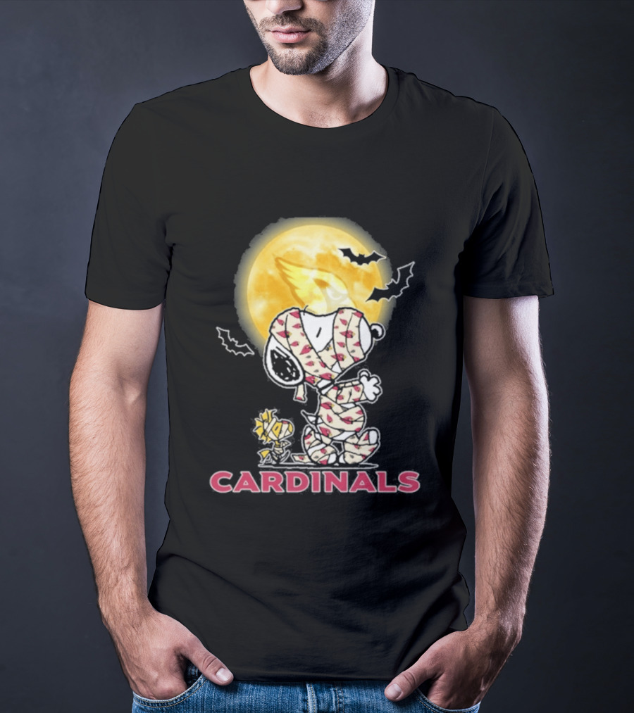 Arizona Cardinals Snoopy Woodstock Halloween Holiday 2026 Moon Bats T-Shirt