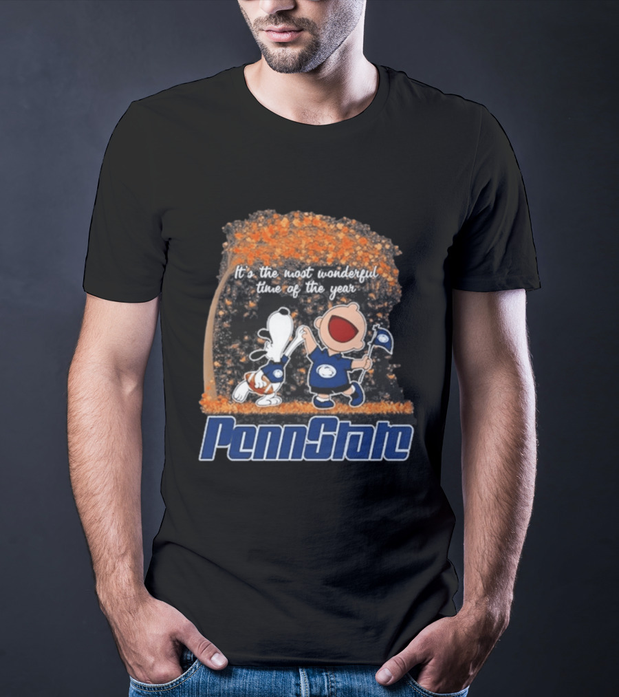 Penn State Nittany Lions Snoopy Charlie Brown Dancing It's The Most Wonderful Time Of The Year T-Shirt