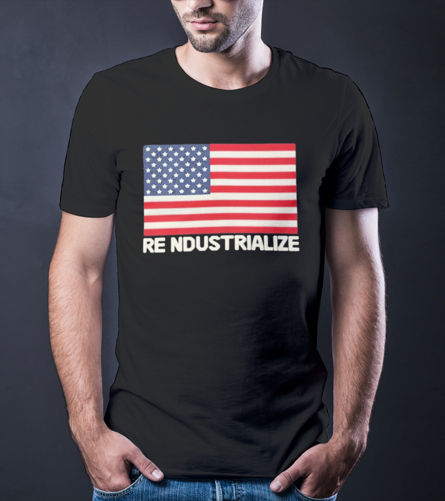 Reindustrialize United States Flag Stars And Stripes T-Shirt