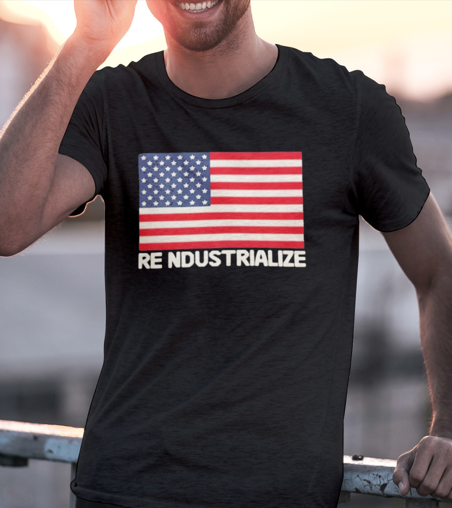 Reindustrialize United States Flag Stars And Stripes T-Shirt
