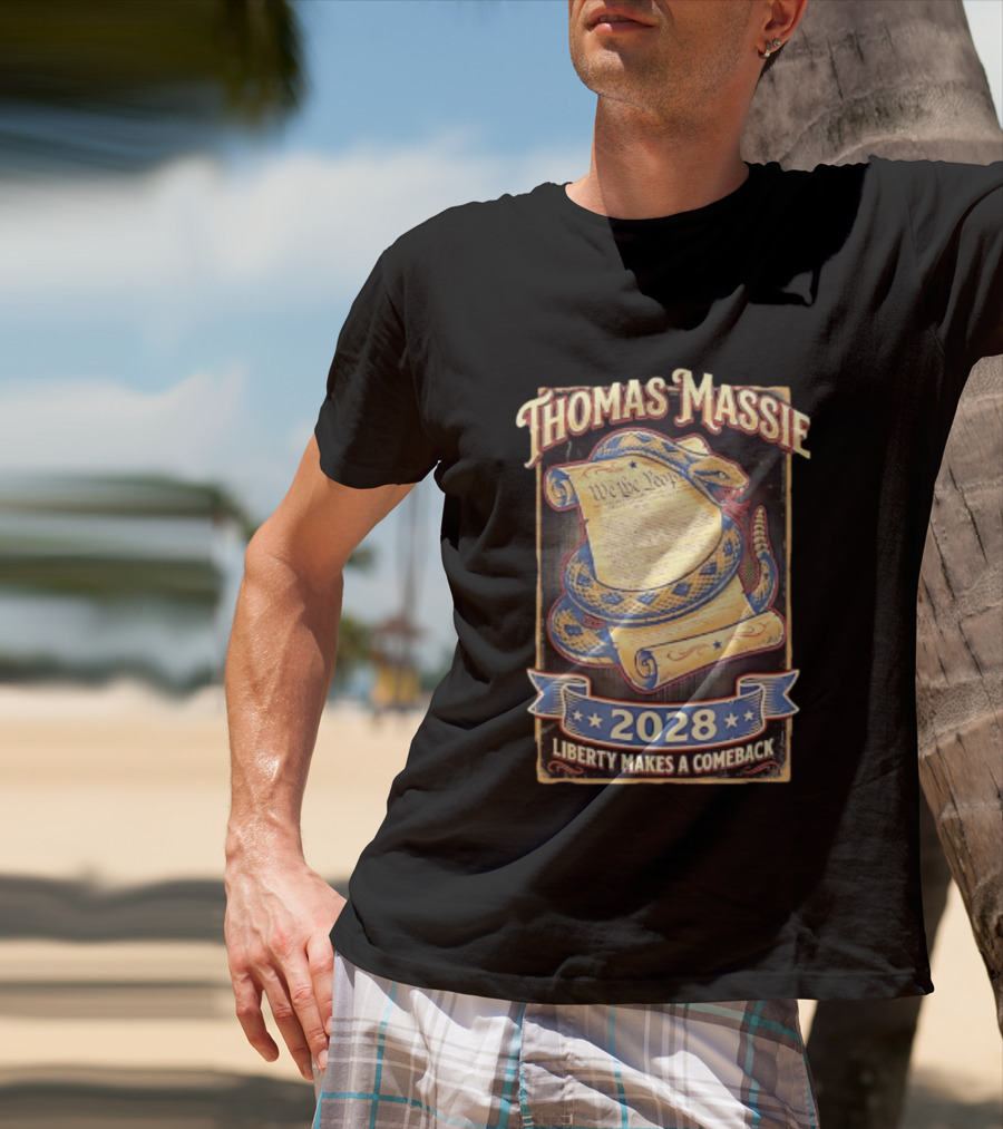 Thomas Massie 2028 Liberty Makes A Comeback We The People Snake T-Shirt