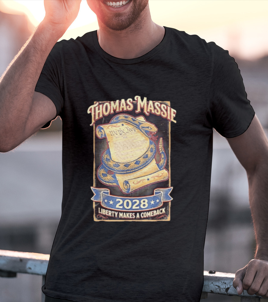 Thomas Massie 2028 Liberty Makes A Comeback We The People Snake T-Shirt