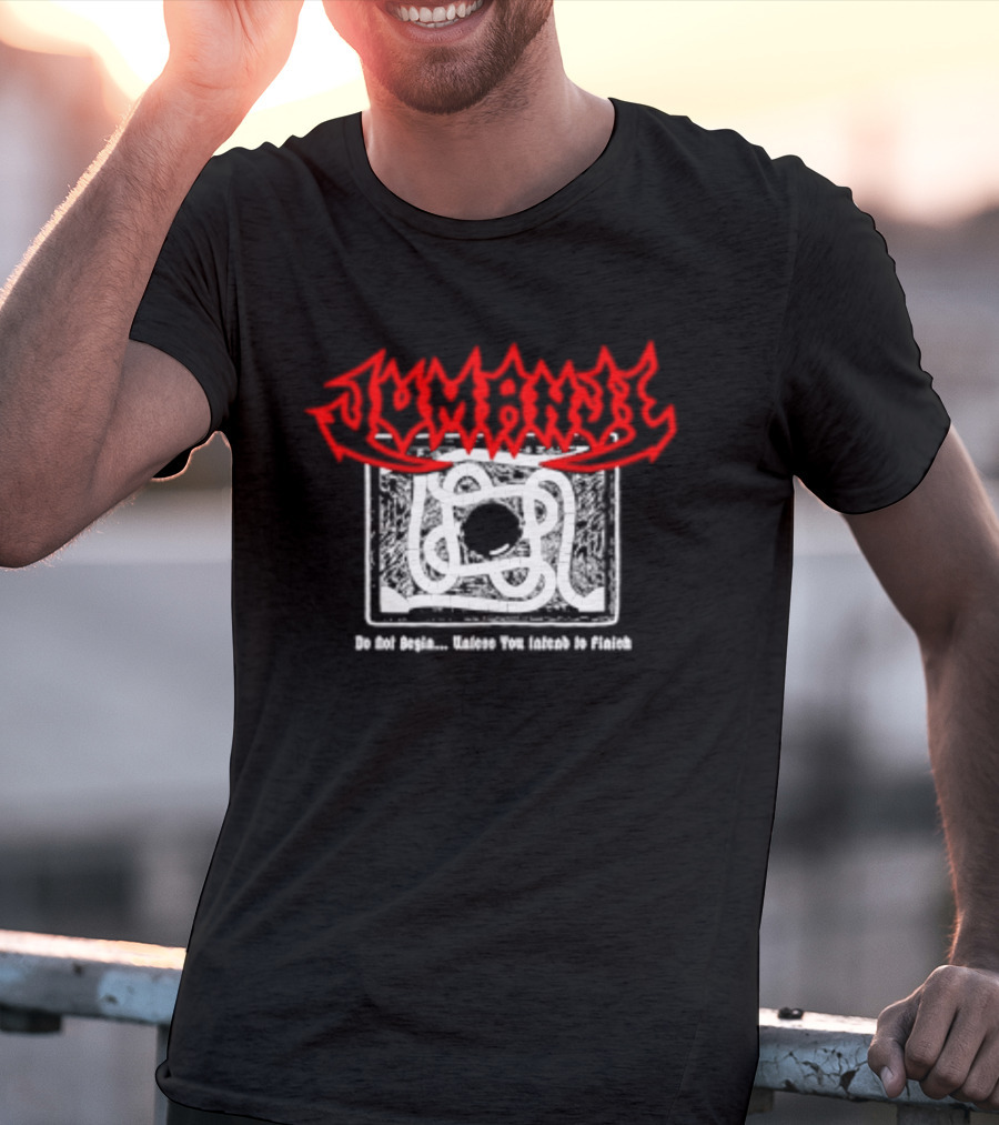 Jumanji Do Not Begin Unless You Intend To Finish Red And White T-Shirt
