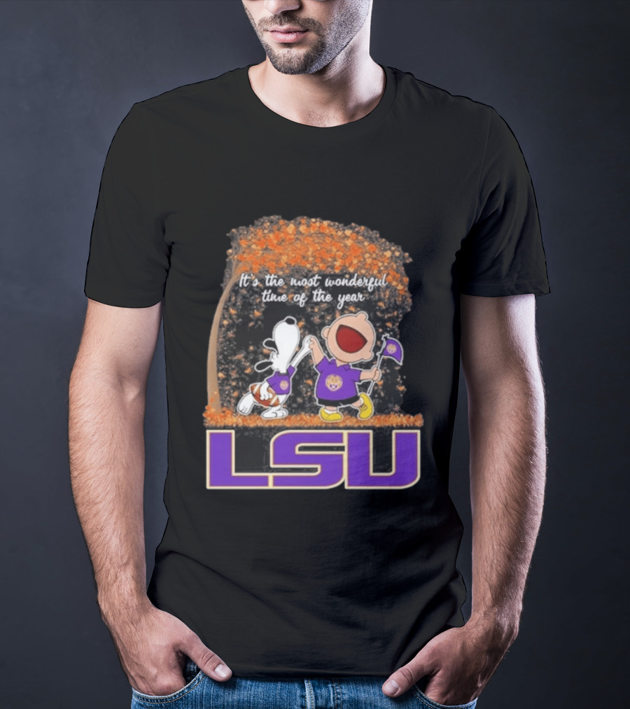 LSU Tigers Snoopy Charlie Brown 2026 Most Wonderful Time T-Shirt