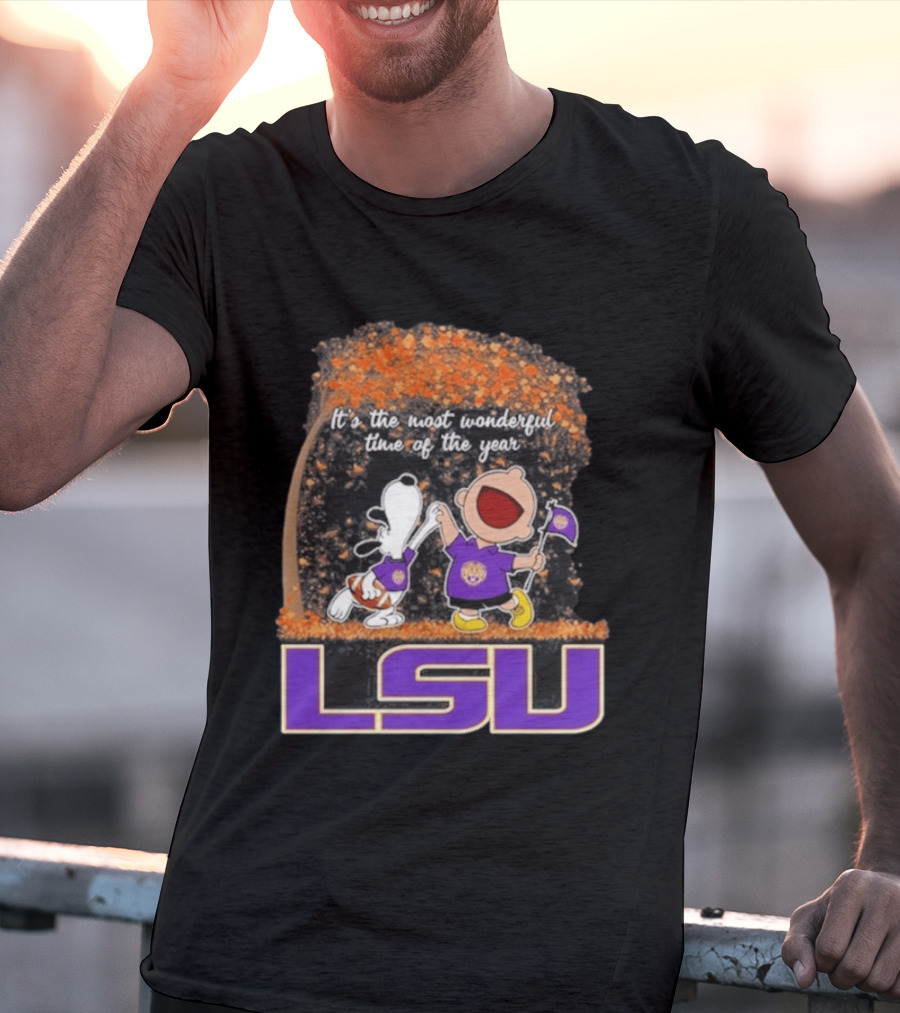 LSU Tigers Snoopy Charlie Brown 2026 Most Wonderful Time T-Shirt