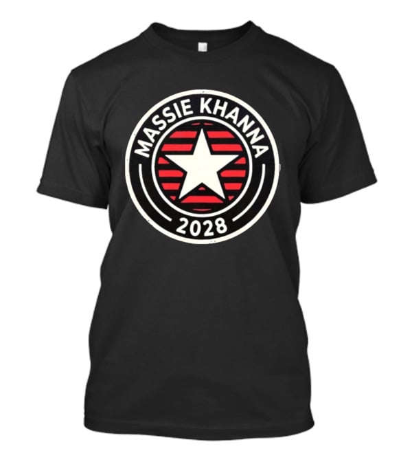 Massie Khanna 2028 White Star Red Stripes Circular T-Shirt