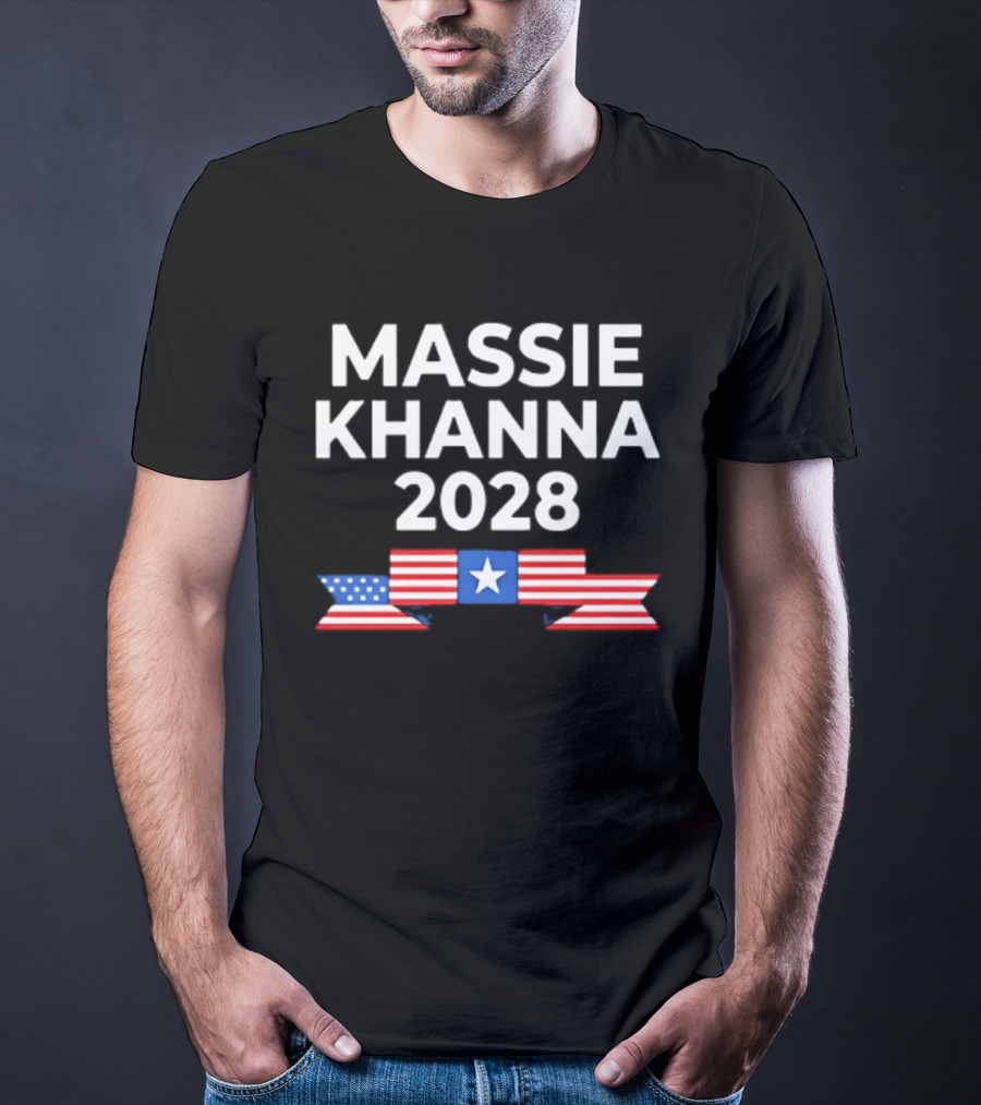 Massie Khanna 2028 American Flag Election Campaign T-Shirt