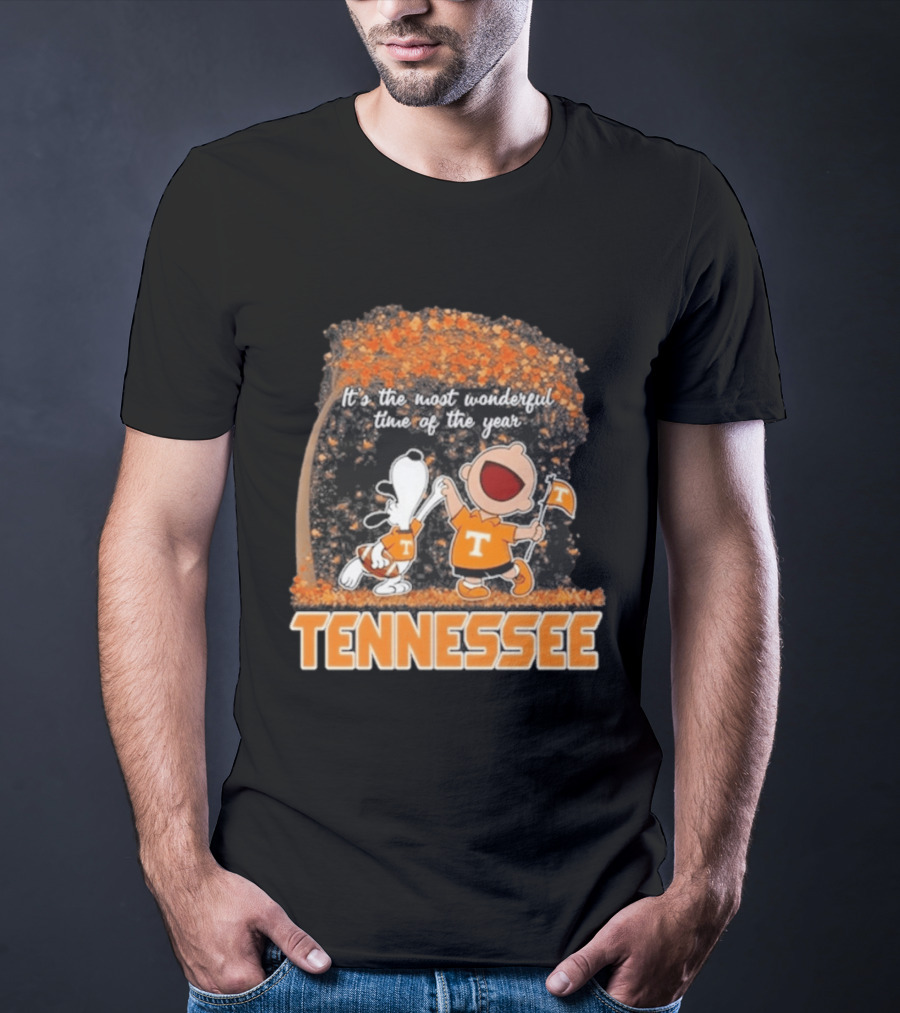 Tennessee Volunteers Snoopy Charlie Brown It's The Most Wonderful Time Of The Year T-Shirt