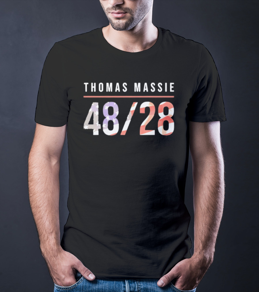 Thomas Massie 48 28 American Flag T-Shirt