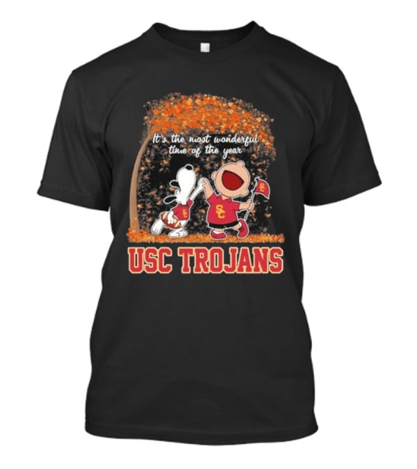 USC Trojans Snoopy Charlie Brown Dancing 2026 Most Wonderful Time Of The Year T-Shirt