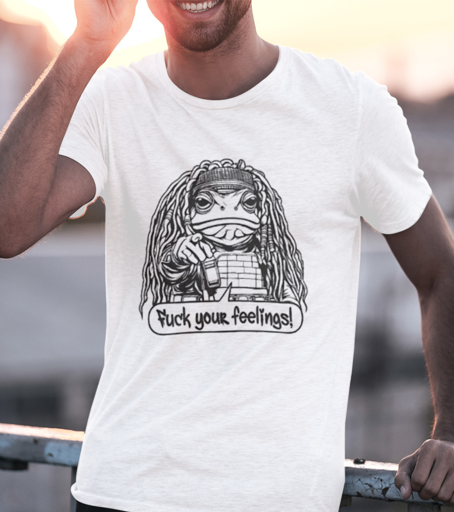 Gangster Frog Expression With Long Hair And Pointing Hand T-Shirt