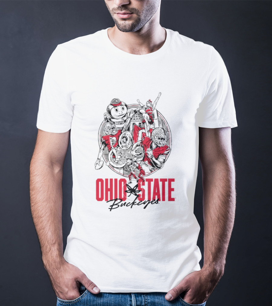 Ohio State Buckeyes Brutus Collage GameDay Spirit T-Shirt