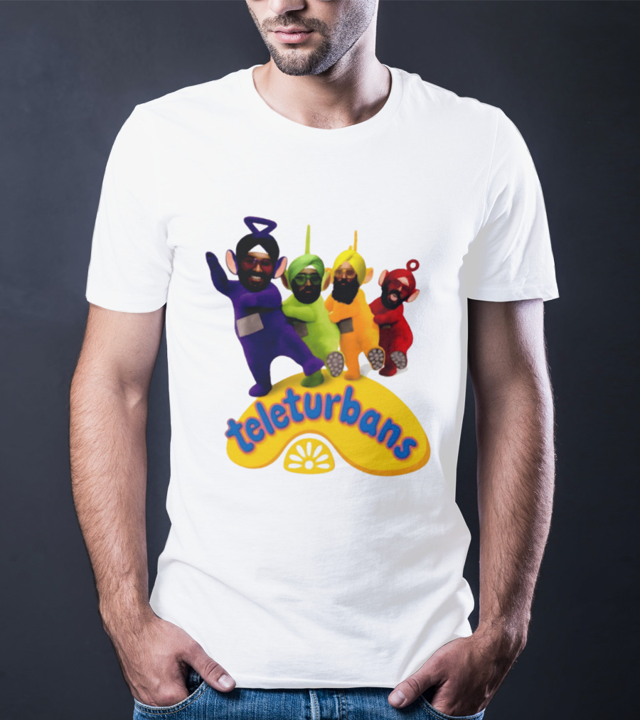 Teleturbans Teletubbies Sikh Turban Characters T-Shirt