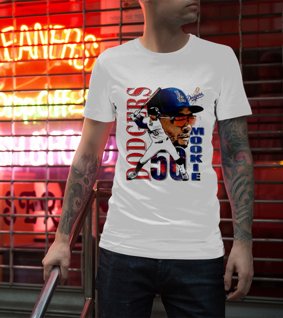 Los Angeles Dodgers Mookie Betts 50 Baseball Player Two Sided T-Shirt