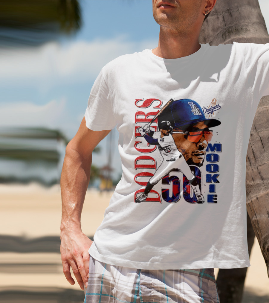 Los Angeles Dodgers Mookie Betts 50 Baseball Player Two Sided T-Shirt