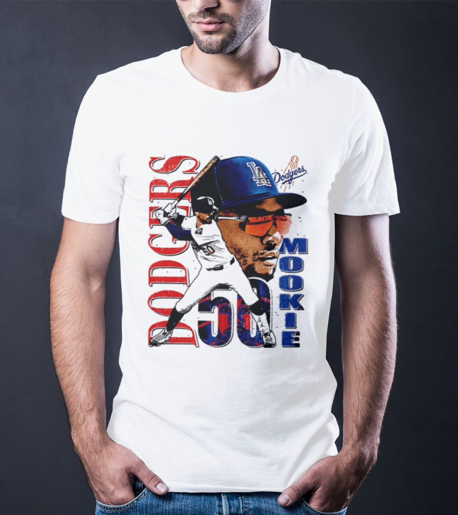 Los Angeles Dodgers Mookie Betts 50 Baseball Player Two Sided T-Shirt