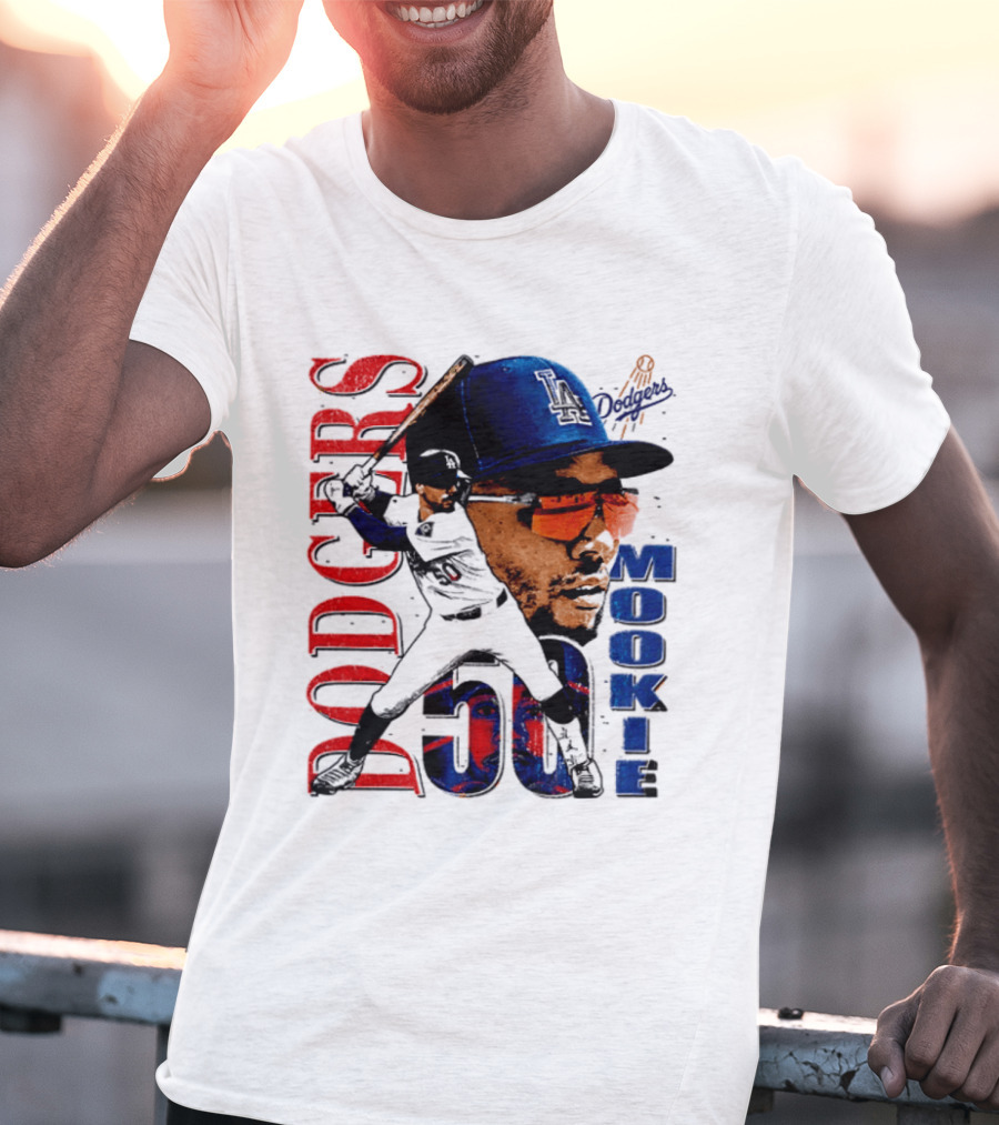 Los Angeles Dodgers Mookie Betts 50 Baseball Player Two Sided T-Shirt
