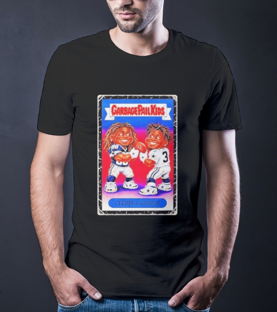 Garbage Pail Kids CeeDee George Cowboys Steelers Football Card Characters T-Shirt