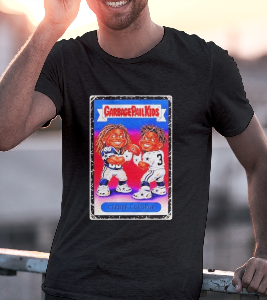 Garbage Pail Kids CeeDee George Cowboys Steelers Football Card Characters T-Shirt