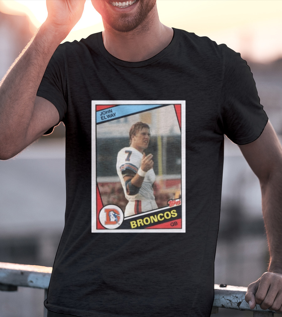 Brandon Perna John Elway Broncos Topps Card NFL QB T-Shirt
