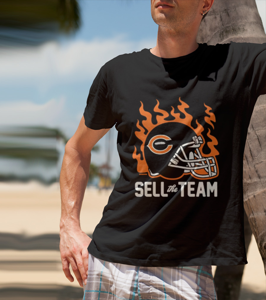 Chicago Bears Sell The Team Flaming Helmet T-Shirt