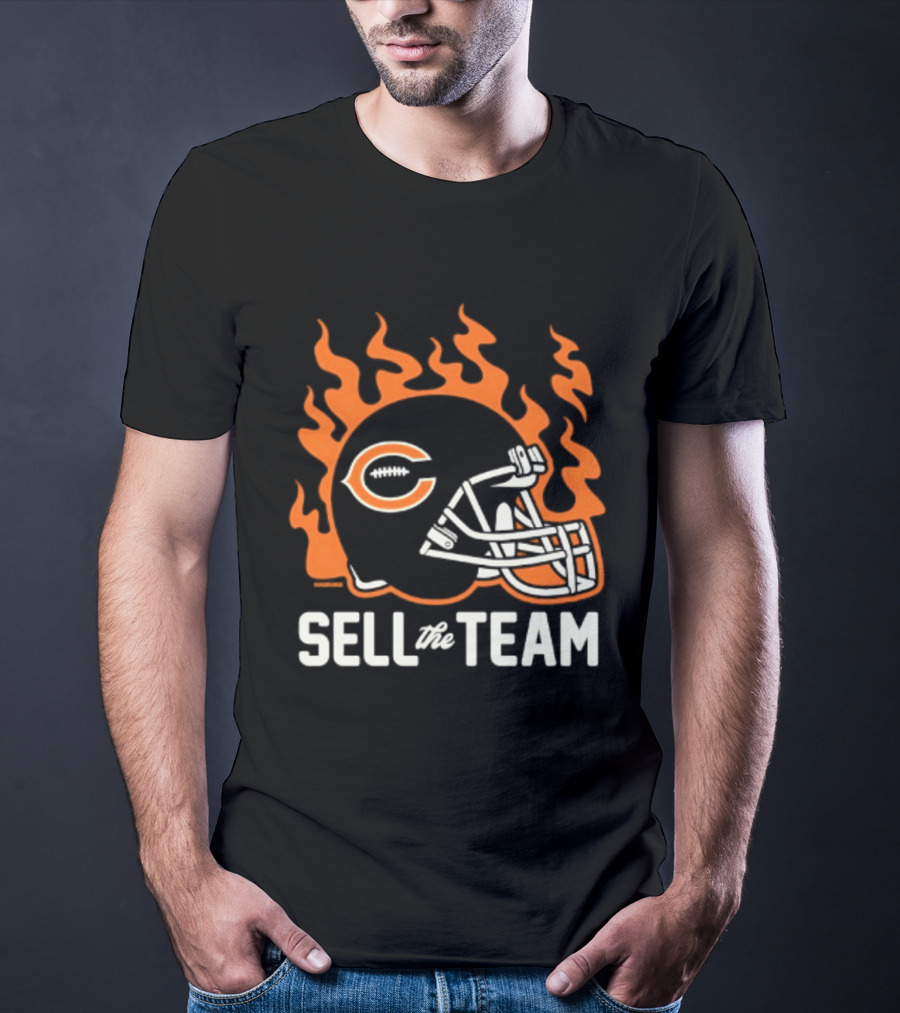 Chicago Bears Sell The Team Flaming Helmet T-Shirt