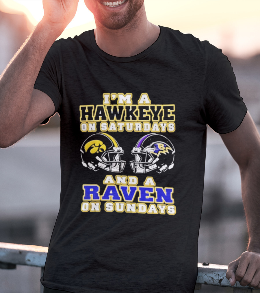 I'm A Hawkeye On Saturdays And A Raven On Sundays 2026 Helmet T-Shirt