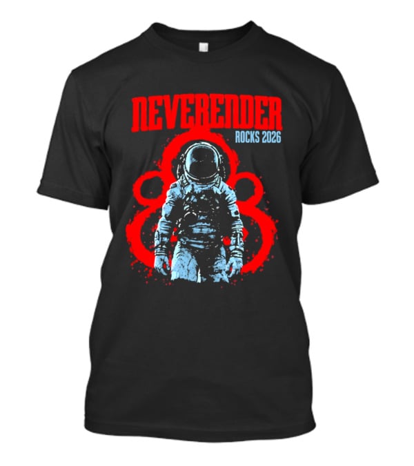 Neverender Rocks 2026 Astronaut Coheed Cambria Red Circles T-Shirt